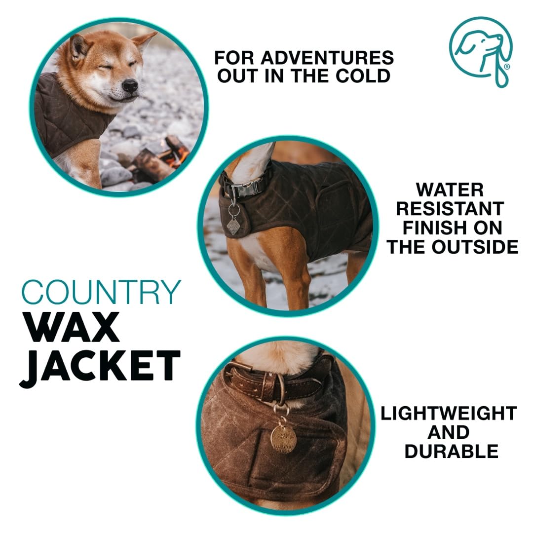 Embark Pets Wax Dog Jacket - Dog Coat To Keep Cozy On Cold Winter Days, Made From Cotton & Polyester, Water Resistant Dog Jackets For Large Dogs, Our Dog Winter Coat Comes In 4 Sizes (Small, Brown)