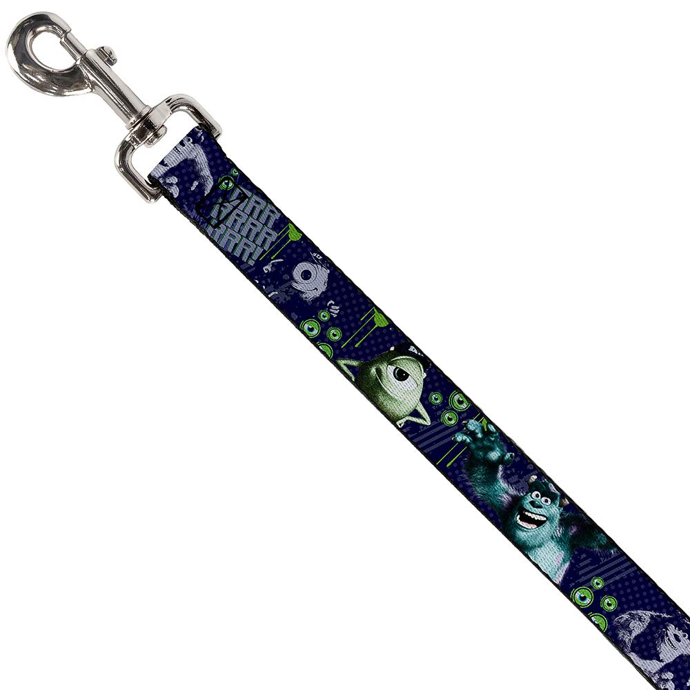 Buckle-Down Pet Leash - Monsters University Sully & Mike Poses/Grrrrr! - 6 Feet Long - 1/2 Wide