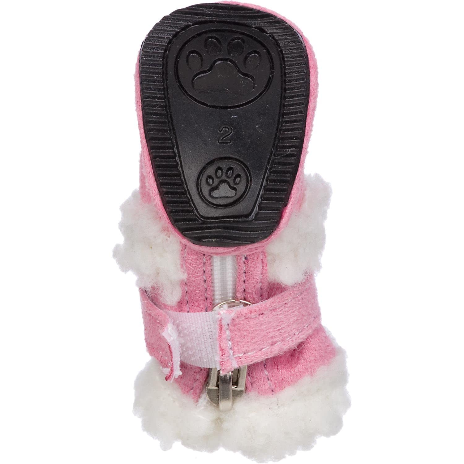 Pet Life Duggz Shearling Dog Shoes - Winter Dog Boots with Dual Hook-and-Loop enclosures for Ankle Support - Set of 4 Shoes fo