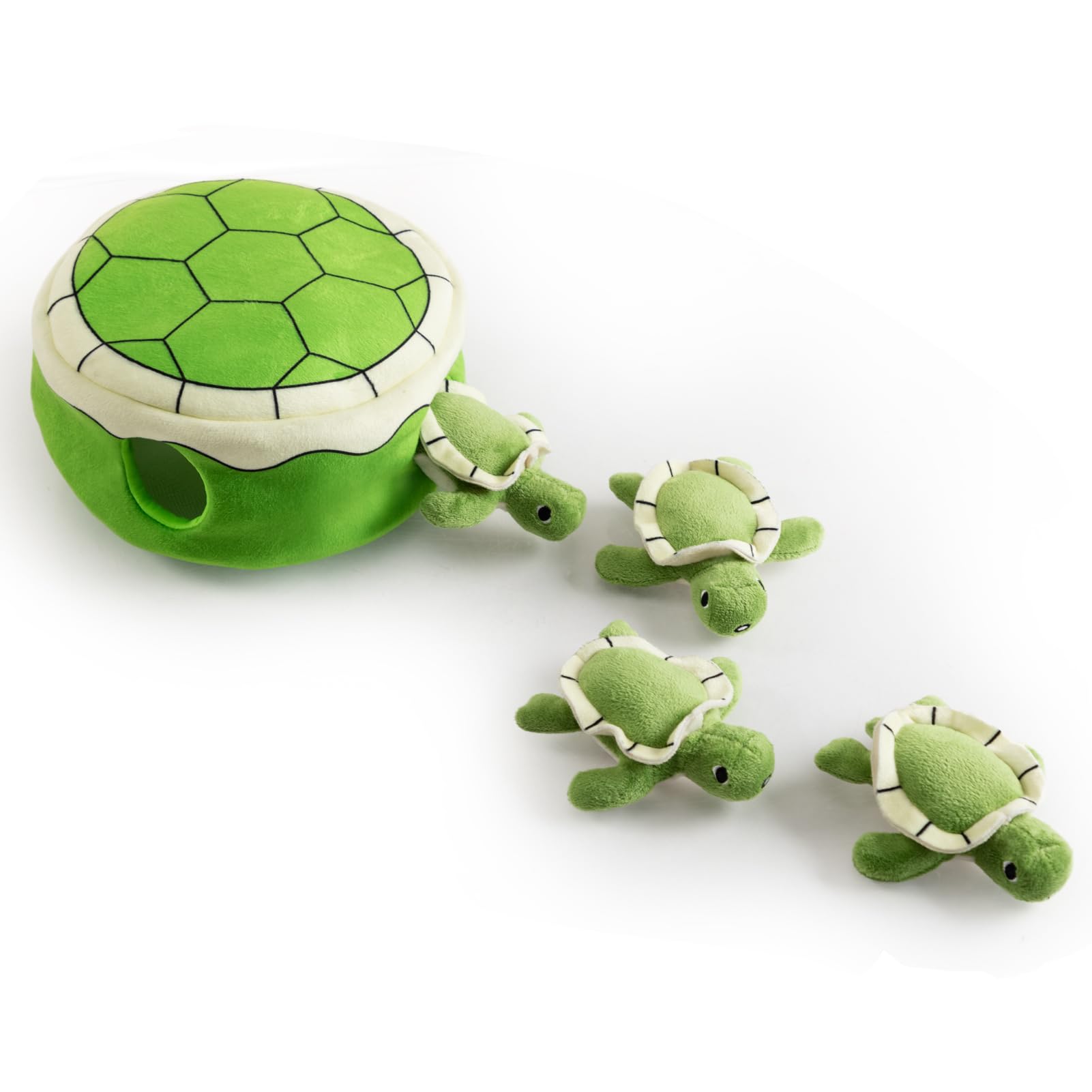 Hollypet Squeaky Dog Toy, Interactive Plush Hide And Seek Dog Toys For Small Medium Sized Dogs And Non-Aggressive Chewers, Puppy Teeth Clean Chew Toys, Turtles