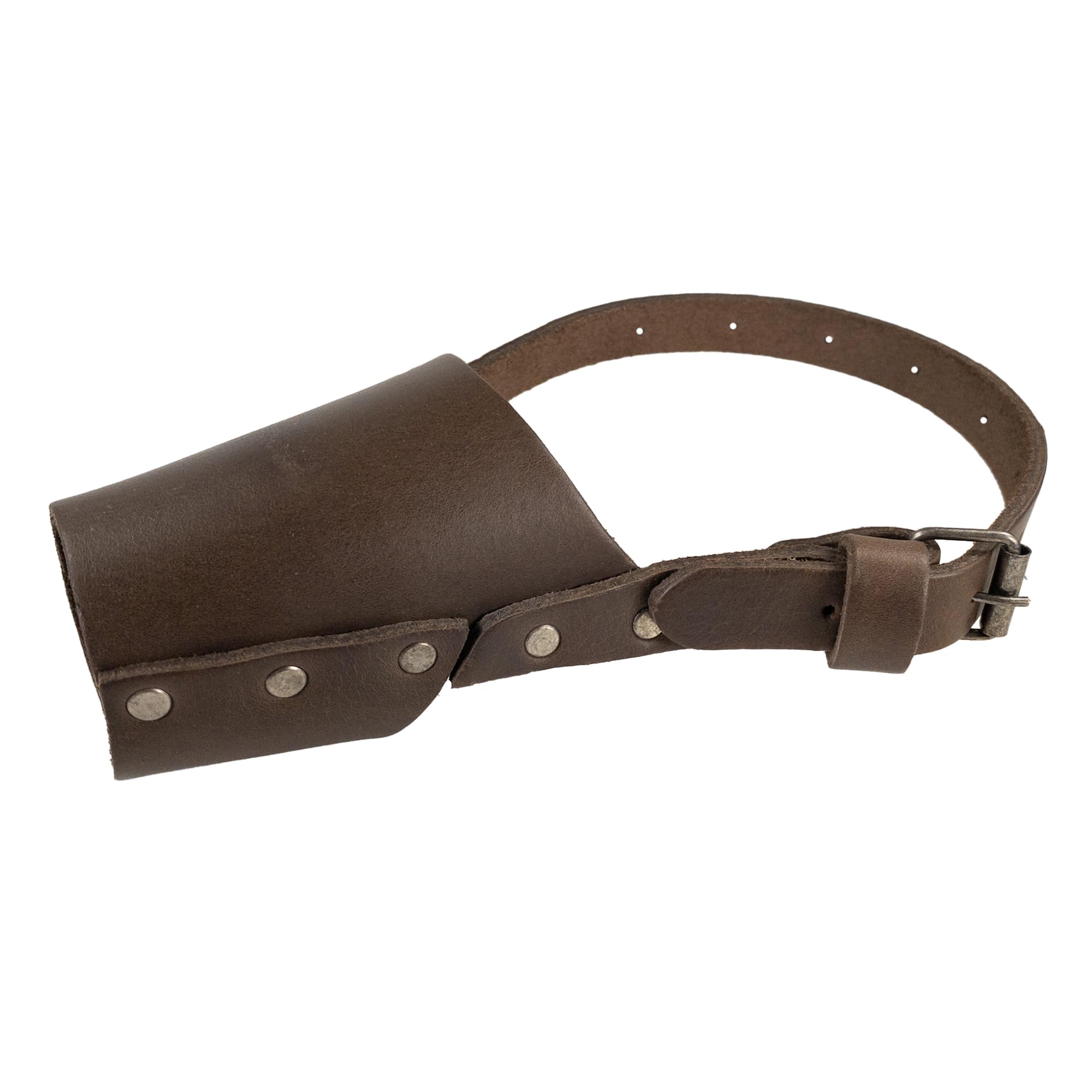 Hide & Drink, Leather Dog Muzzle Guard, Secure, Prevents Biting Chewing, Pitbull German Shephard & Any Breeds, Small Medium Large, Handmade (Medium)