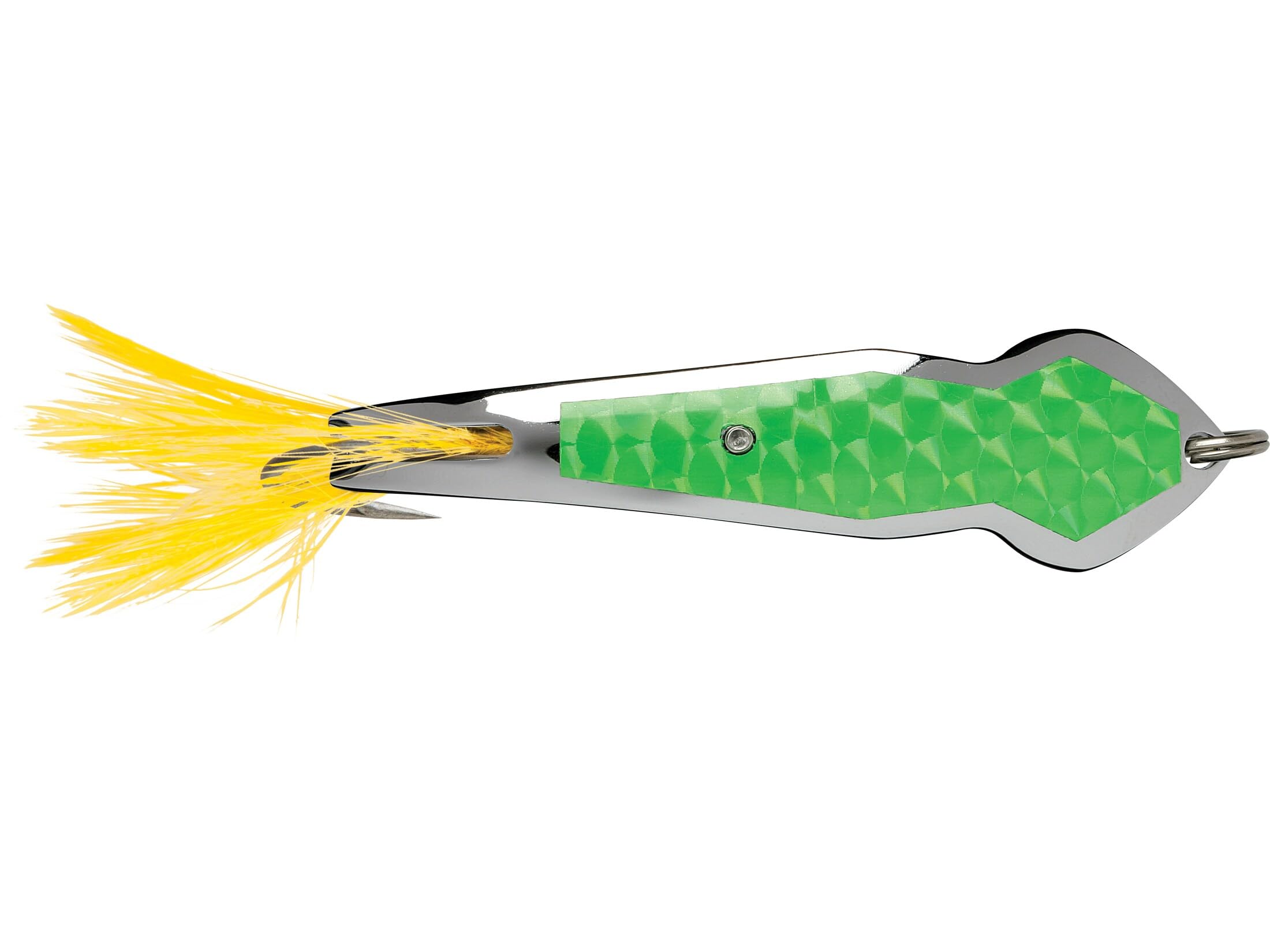 Luhr-Jensen 13 Pet Spoon/Yellow Feather Chrome