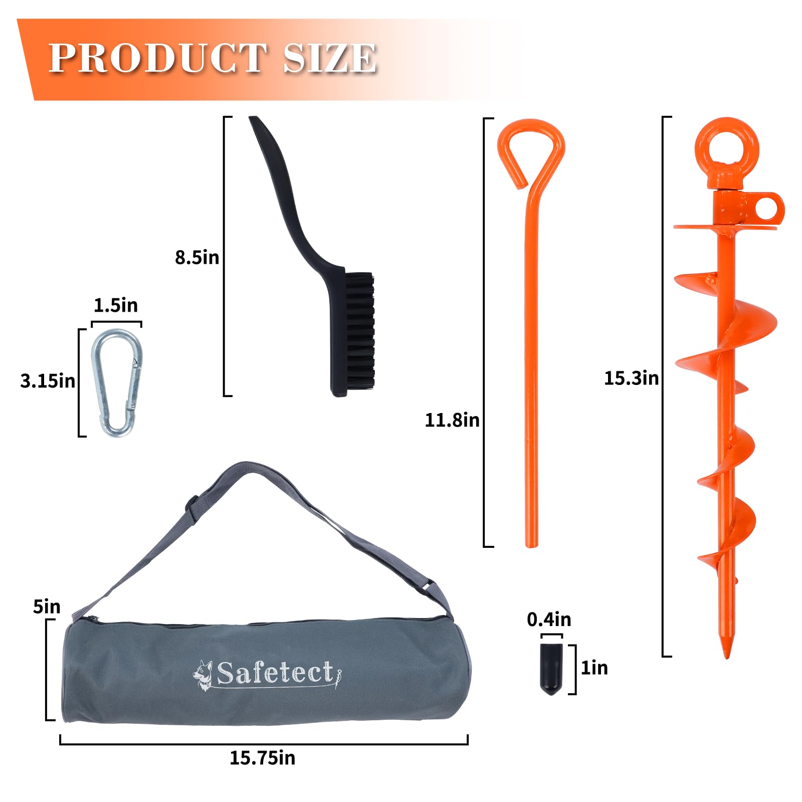 Safetect Dog Tie Out Stake Heavy Duty Dog Stake For Large Dogs Up To 210 Lbs 360 Swivel Dog Stakes For Outside Camping Gear Beac
