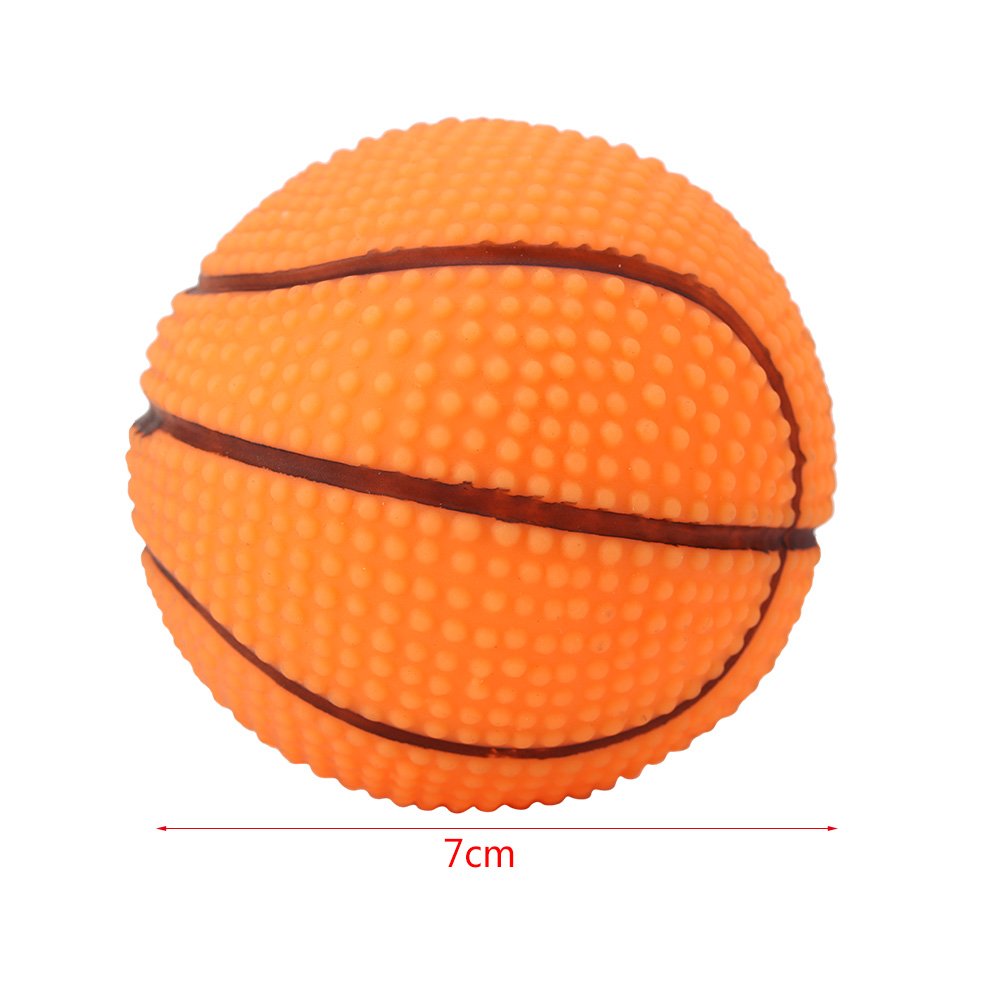 Fdit Pet Training Chewing Sound Ball Squeaky Playing Ball Toy Dog Puppy Training Sound Toy for Dog Pet(Basketball)
