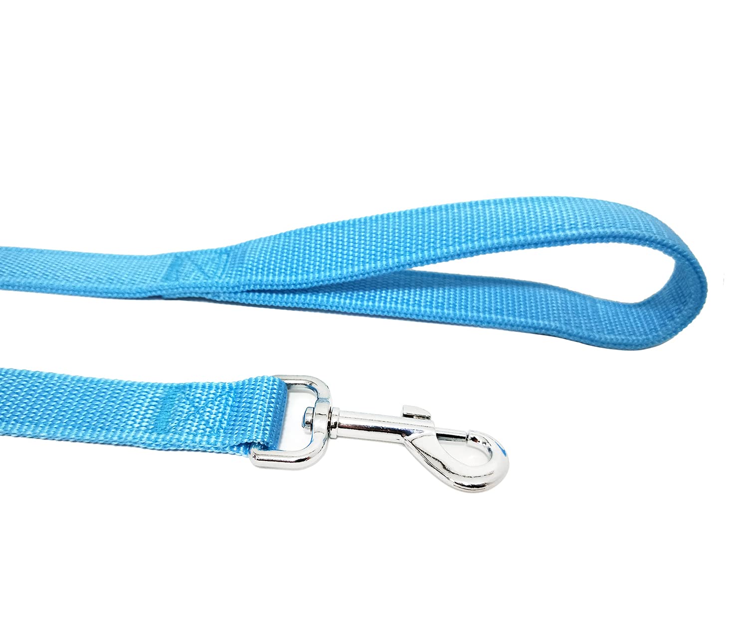 Strong Nylon Dog Leash With 2-Layer, 4 Ft/ 6 Feet Long, 1 Inch Wide For Medium Large Dogs (1'' X 5 Ft, Sky Blue)