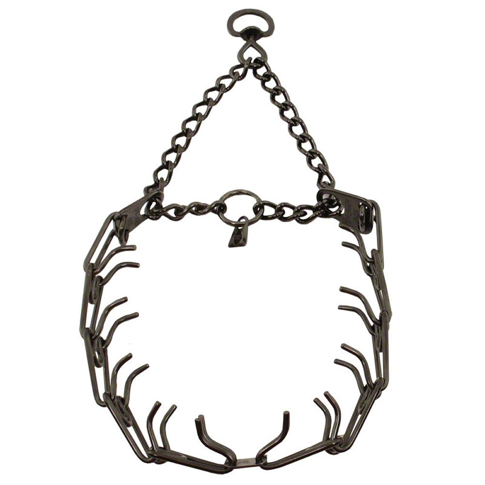 Herm Sprenger Black Stainless Steel Collar 23 Inches With 3.2Mm Pinch/Prong Fits Up To 20 Inches Neck