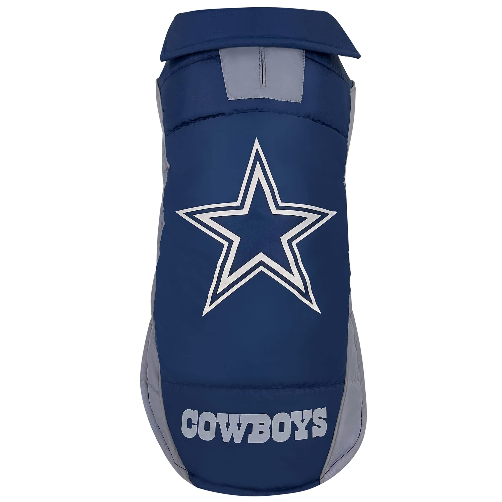Nfl Dallas Cowboys Puffer Vest For Dogs & Cats, Size Large. Warm, Cozy, And Waterproof Dog Coat, For Small And Large Dogs/Cats.