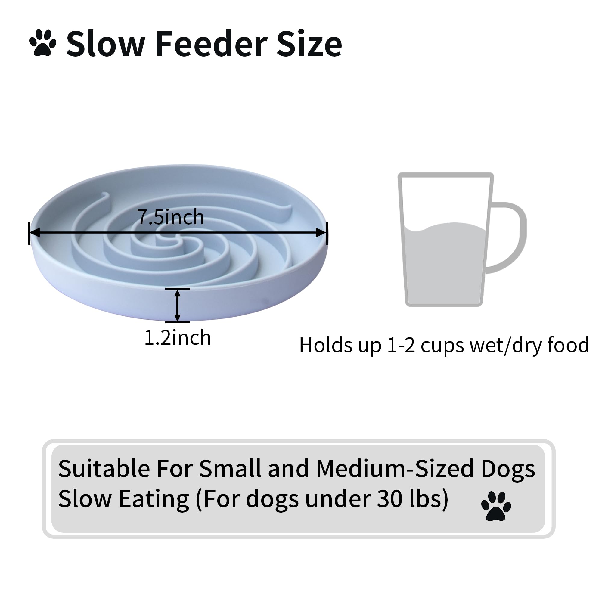 Bifeaw Dog Puzzle Bowl - Silicone Slow Feeder Dog Bowls for Healthy Eating - Puppy Slow Feeder Non-Slip Design Dishwasher Microw