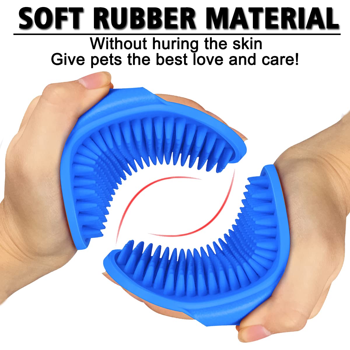 Kwispel 2 Pcs Dog Grooming Brush, Pet Shampoo Brush Dog Bath Grooming Shedding Brush Soothing Massage Rubber Comb With Adjustable Strap For Short Long Haired Dogs And Cats