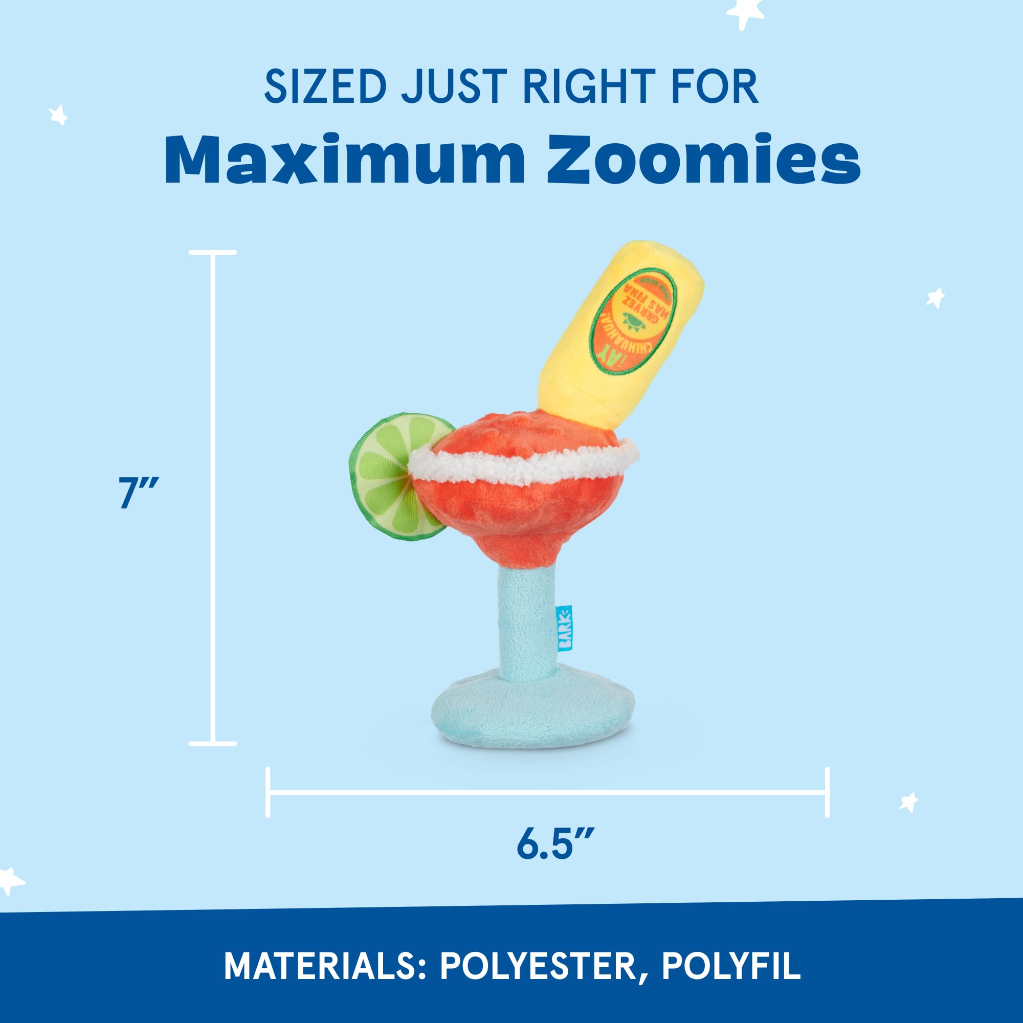 Barkbox Bulldog Barkarita Plush Dog Toy, Crazy Crinkle And Whip N Flip Features & Squeakers - Fun Dog Toys