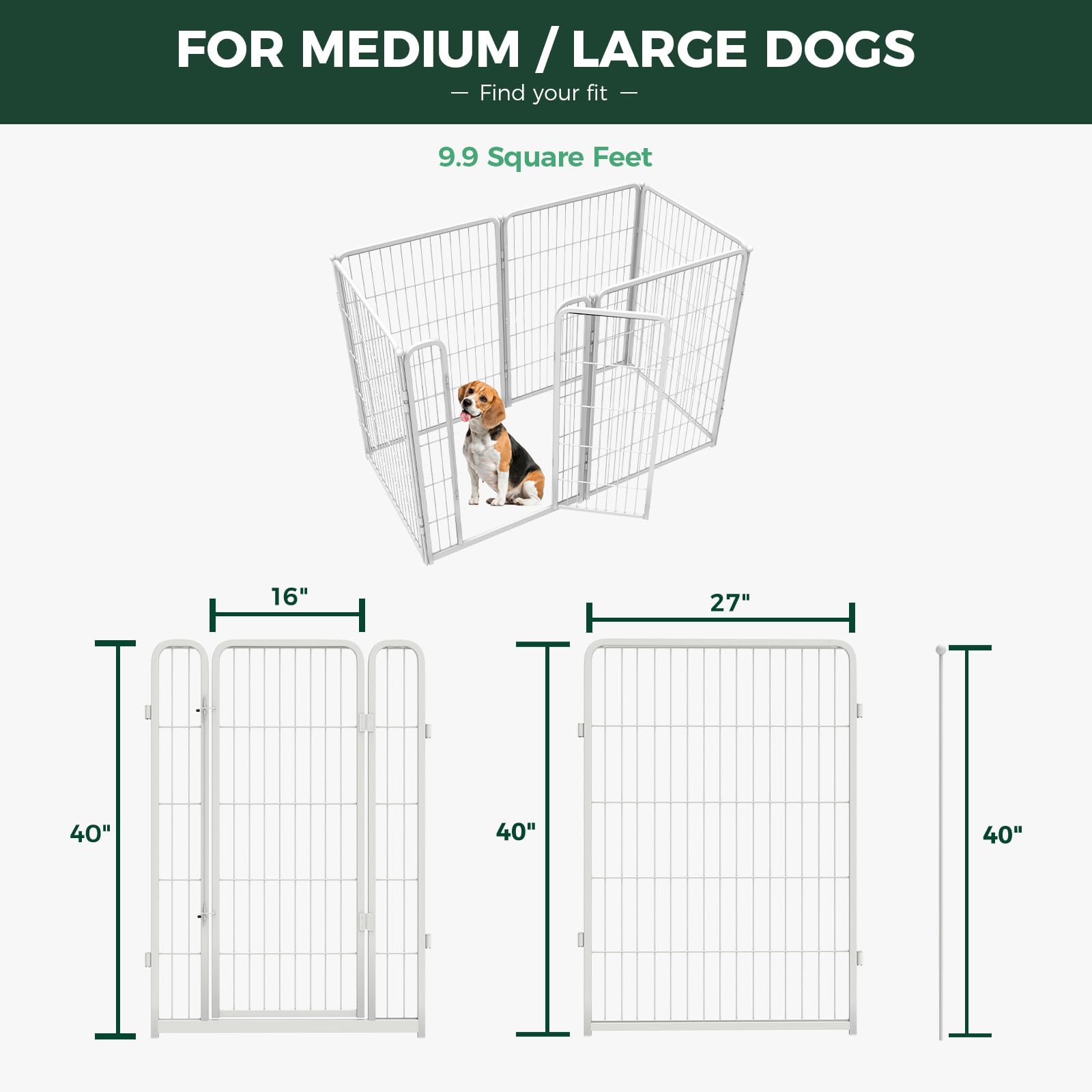 Fxw Homeplus Dog Playpen For Indoor Use - Stress-Free And Safe Play, Heavy Duty 40 Inch 6 Panels Dog Pen For Medium And Large Do