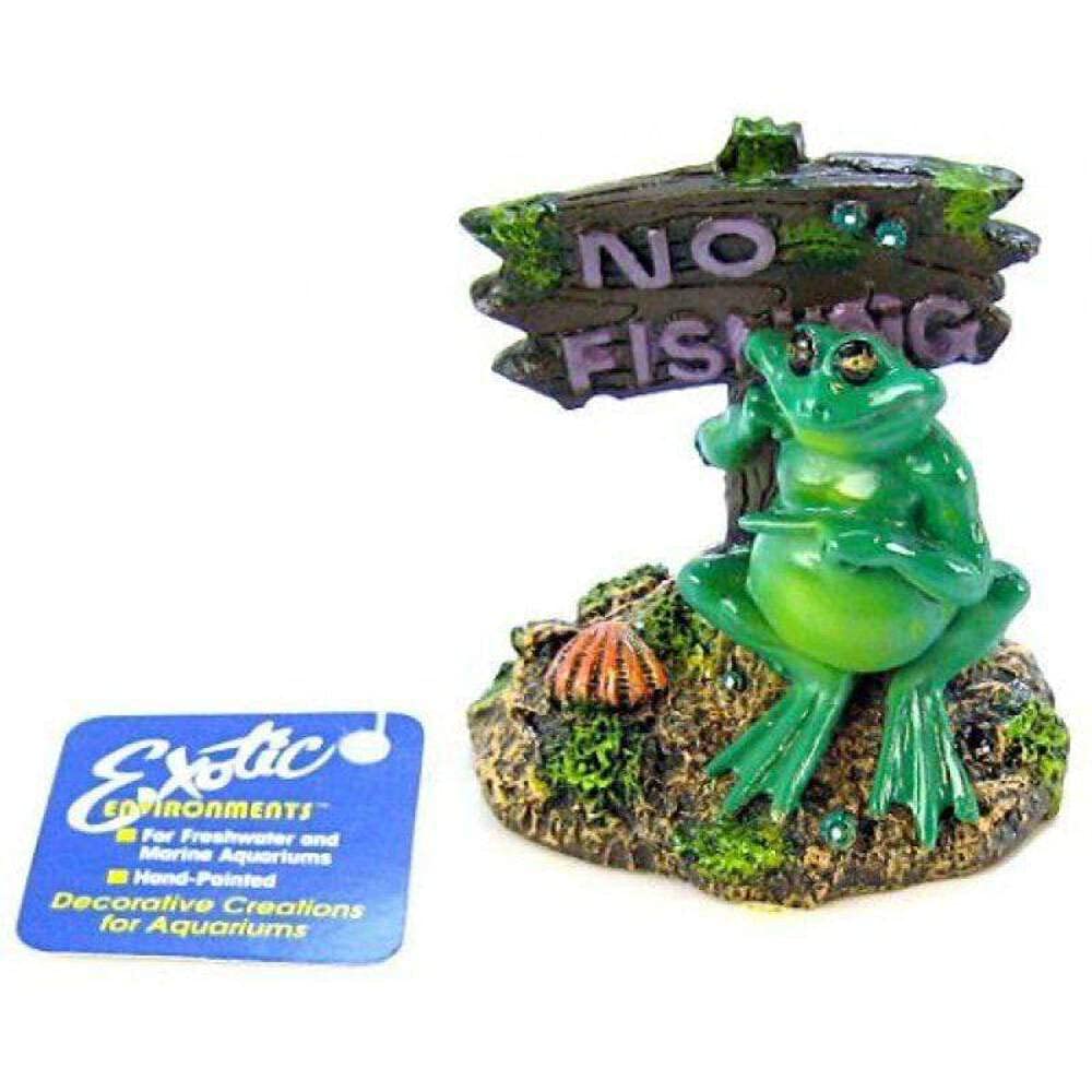 Blue Ribbon Pet Products Resin Ornament - Potbelly Frog - No Fishing Sign