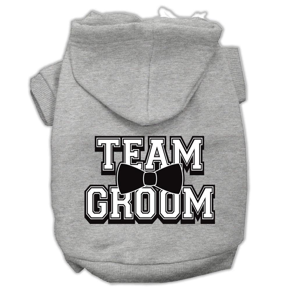 Pet Dog & Cat Hoodie Screen Printed, &quot;Team Groom&quot; Cream 2XL (20-25 lbs.)