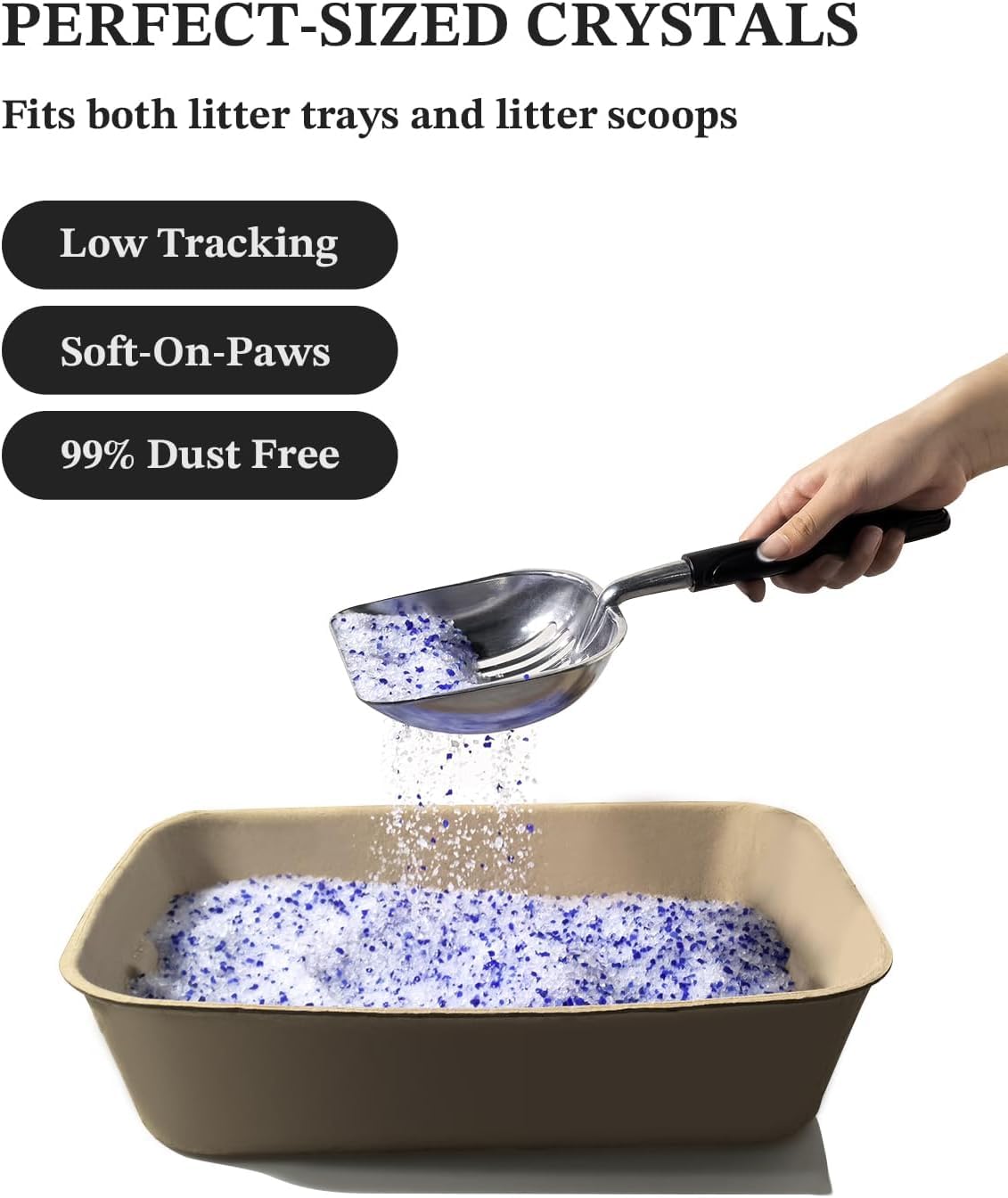 Lmjp Crystal Cat Litter With Powerful Odor Control, Non-Clumping, Lasts Up To 2 Months, 8.6Lb, Rapid Water Absorption, Unscented