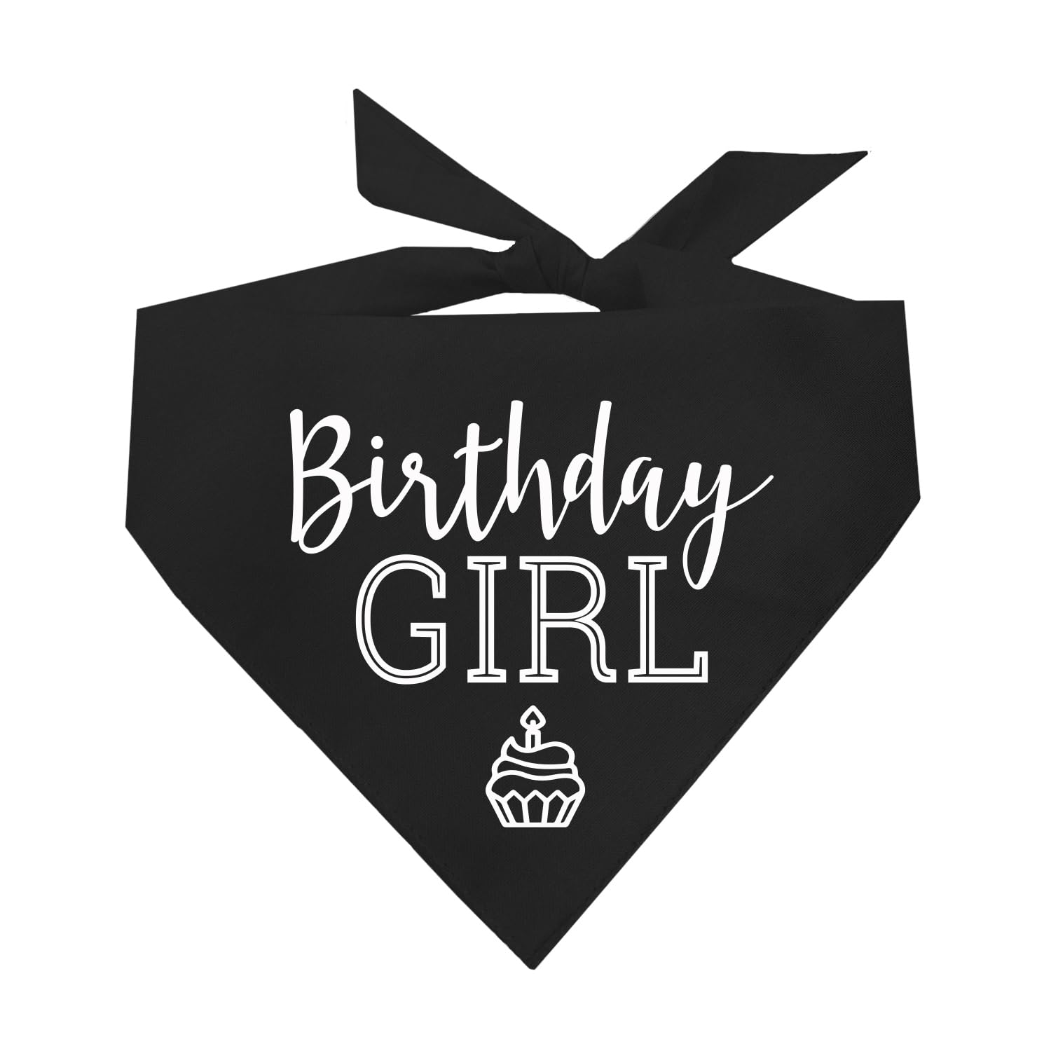 Birthday Girl With Cupcake Dog Bandana | 100% Cotton | Made In Usa | Birthday | Pawty | Party Theme | Celebration Supplies | Pho