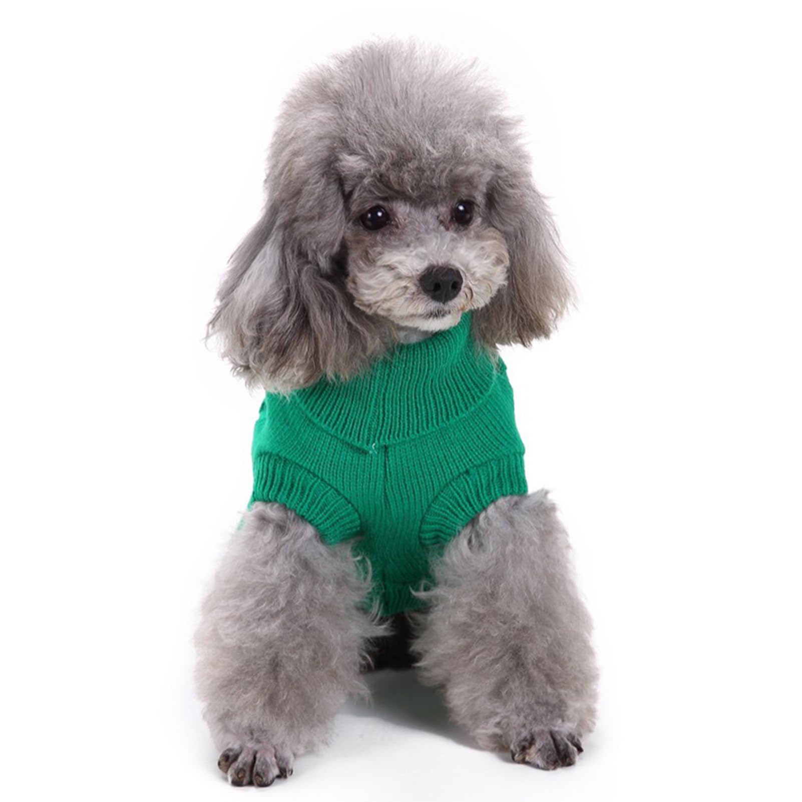 Chborchicen Small Dog Sweaters Knitted Pet Cat Sweater Warm Dog Sweatshirt Dog Winter Clothes Kitten Puppy Sweater (X-Small,Gree
