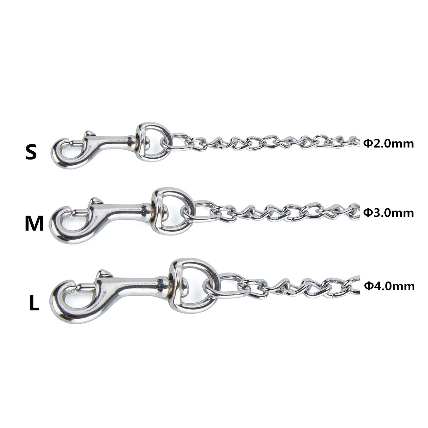Petiry Chew Proof Metal Chain Leash,Nylon Handle With Soft Neoprene Padding And Reflective Stripe For Small Dogs.(S, Purple)