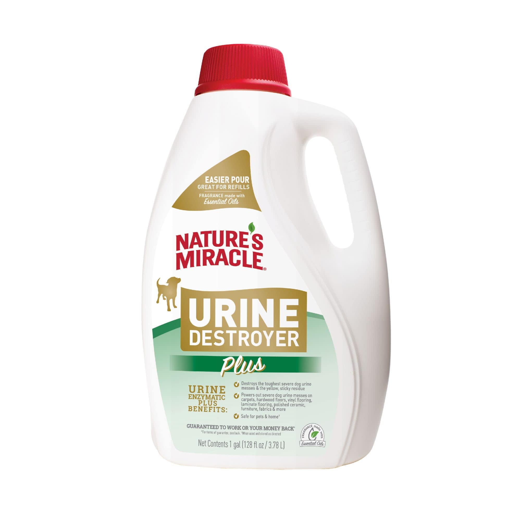 Nature'S Miracle Urine Destroyer Plus For Dogs, Enzymatic Formula For Severe Dog Urine Stains, 1 Gal