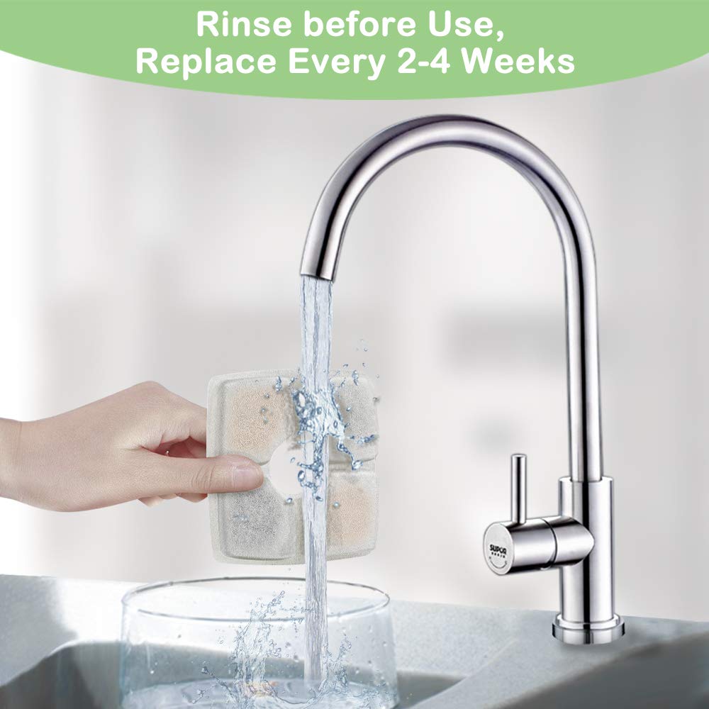 Veken 4 Pack Replacement Filters & 4 Pack Replacement Pre-Filter Sponges For Automatic Pet Fountain Cat Water Fountain Dog Water Dispenser