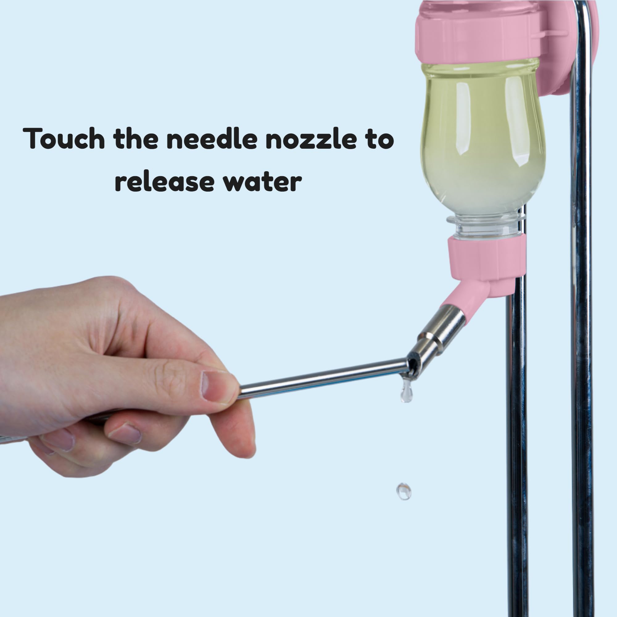 Leak-Proof Small Animal Water Bottle For Chinchillas, Birds, Hamsters, Guinea Pigs, Rabbits And Other Small Pets. (Pink, 8.12Oz)