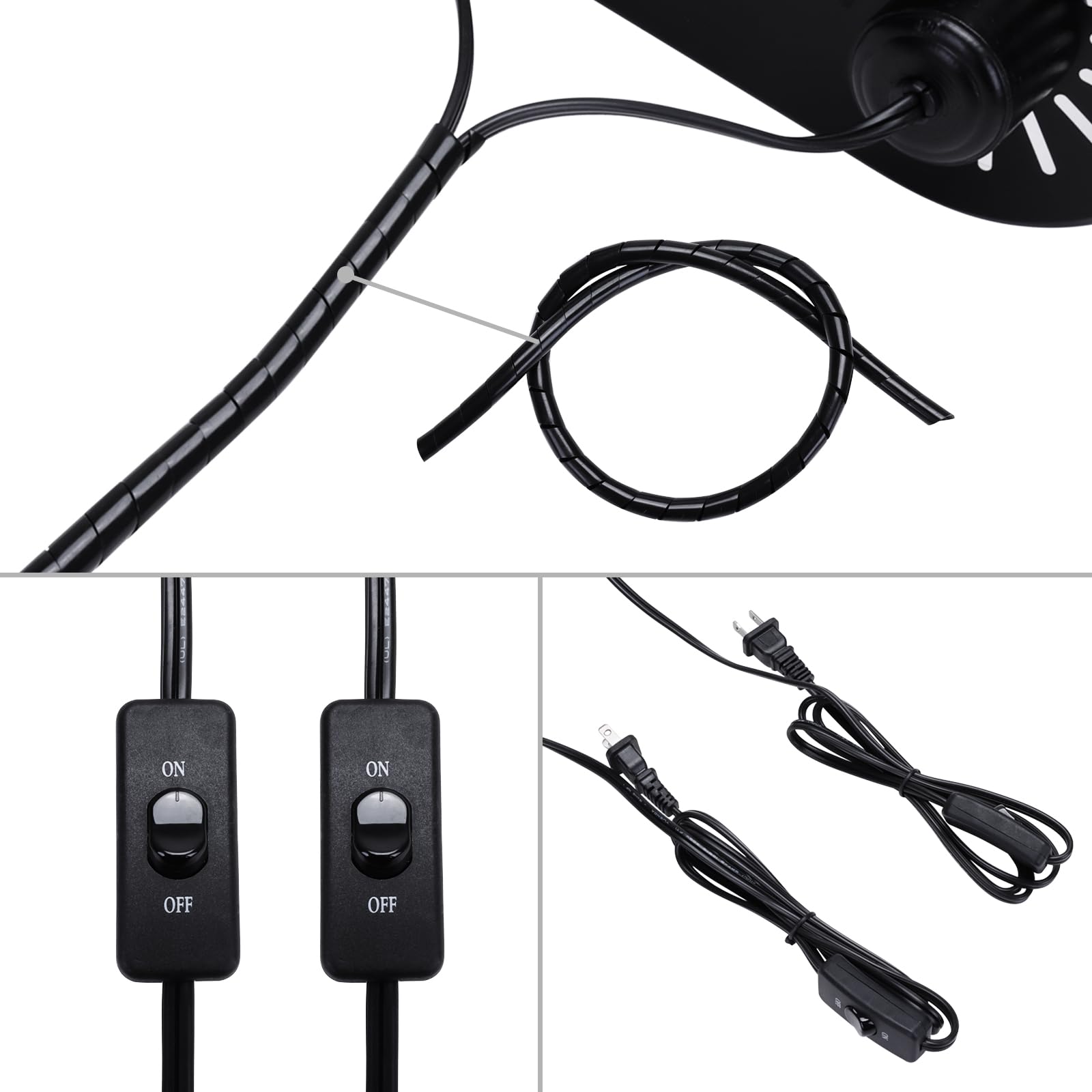 Aiicioo Dual Reptile Light Fixture 150W Double Dome Uvb Lamp Fixture Reptile Combo Deep Dome Lamp Fixture With Independent Switc