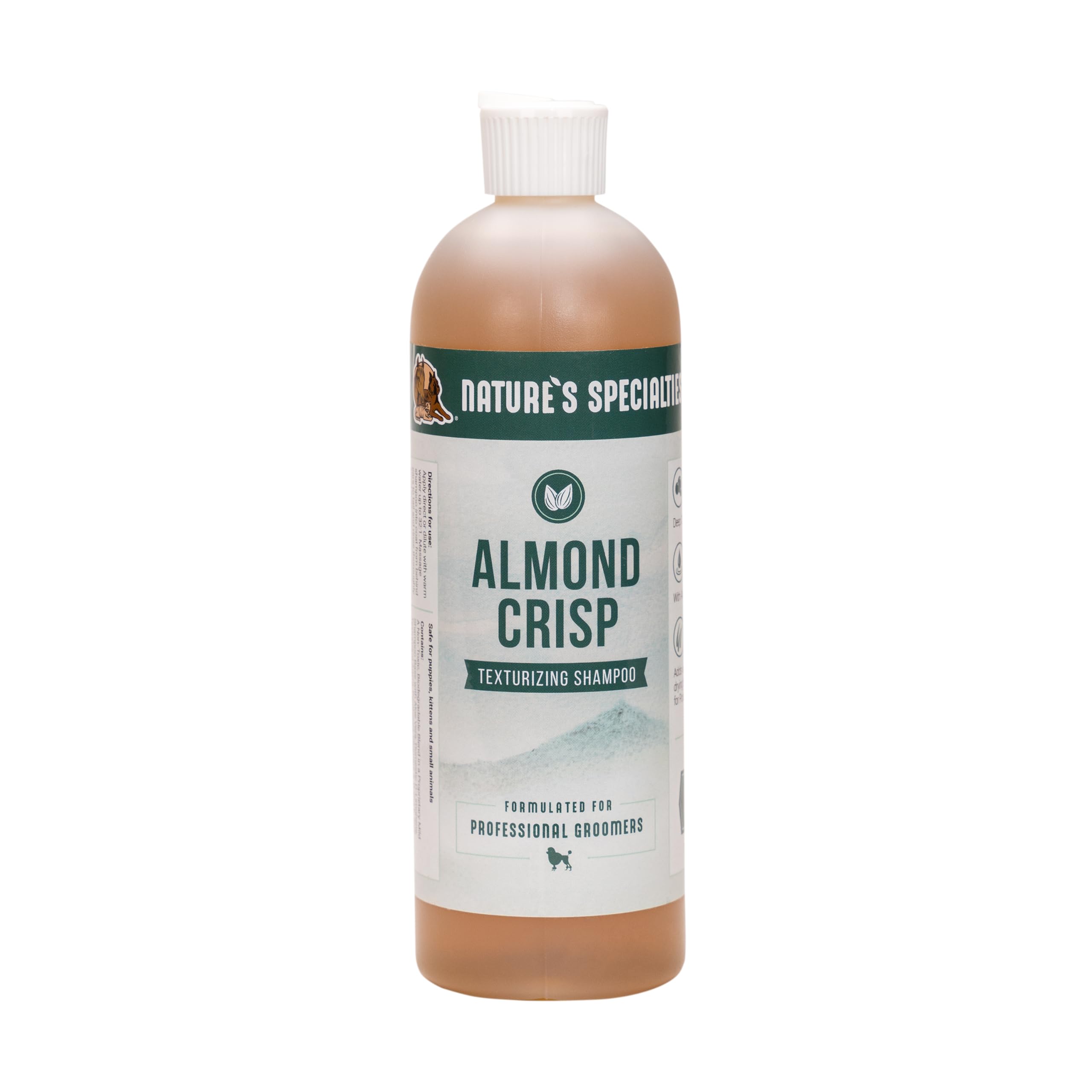 Nature'S Specialties Almond Crisp Ultra Concentrated Dog Shampoo For Pets, Make Up To 4 Gallons, Natural Choice For Professional Groomers, Texturizing And Volumizing, Made In Usa, 16 Oz