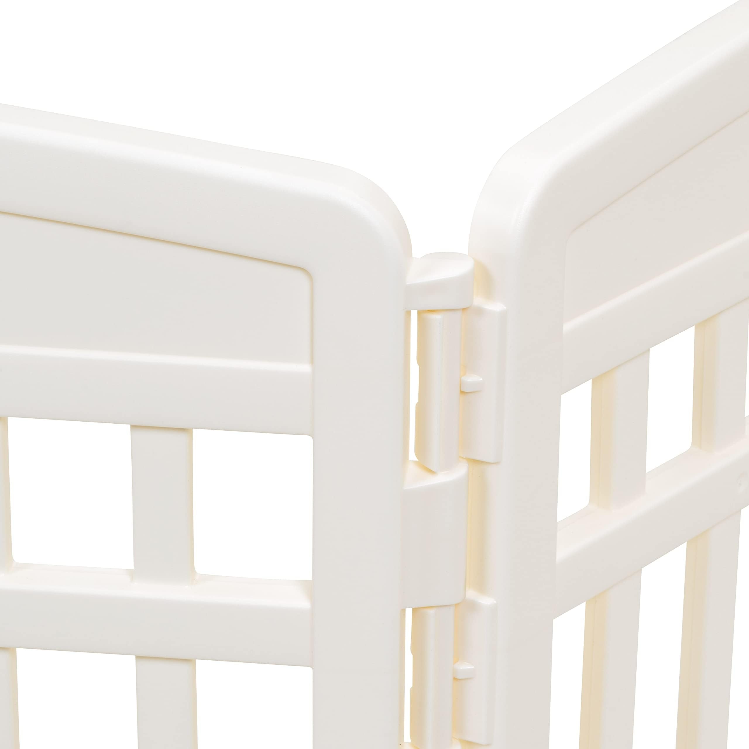 Amazon Basics 6-Panel Indoor Pet Dog Hexagonal Playpen, Puppy Playpen With Door, Easy Assemble Easy Storing, 24 In, Beige
