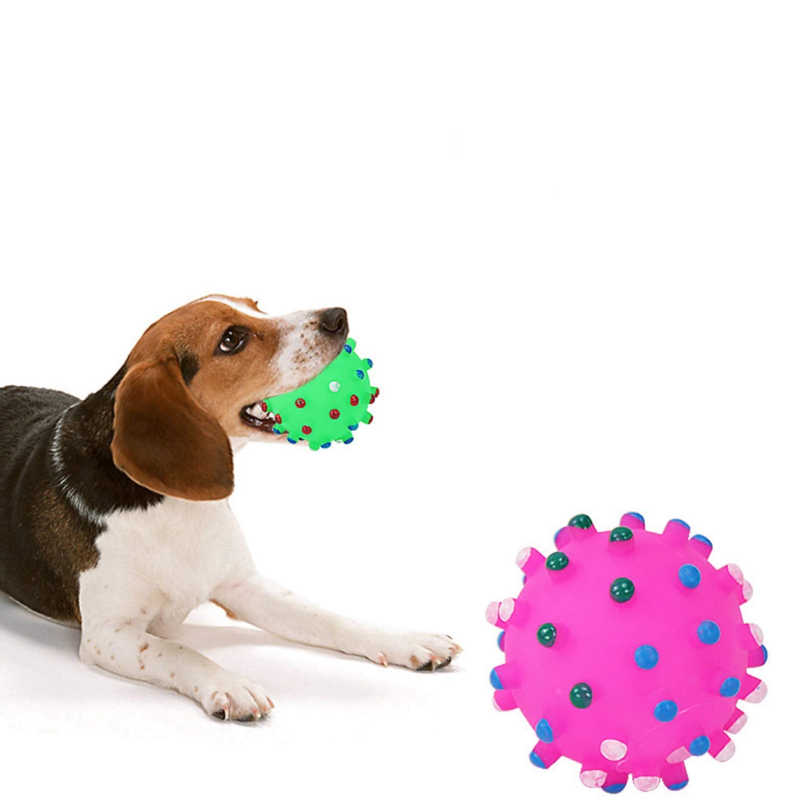 Youstylo  You Are Priority Pet Chew Toy Ball For Small Puppies Only, Cats Natural Rubber Food Grade Quality | Spike Ball Toys F