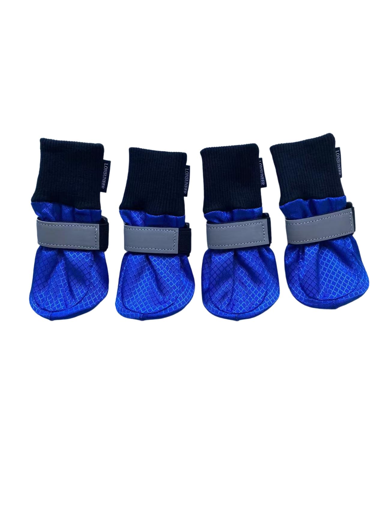 LONSUNEER Paw Protector Dog Boots Soft Sole Nonslip and Reflective Set of 4 Color Blue Size X-Small