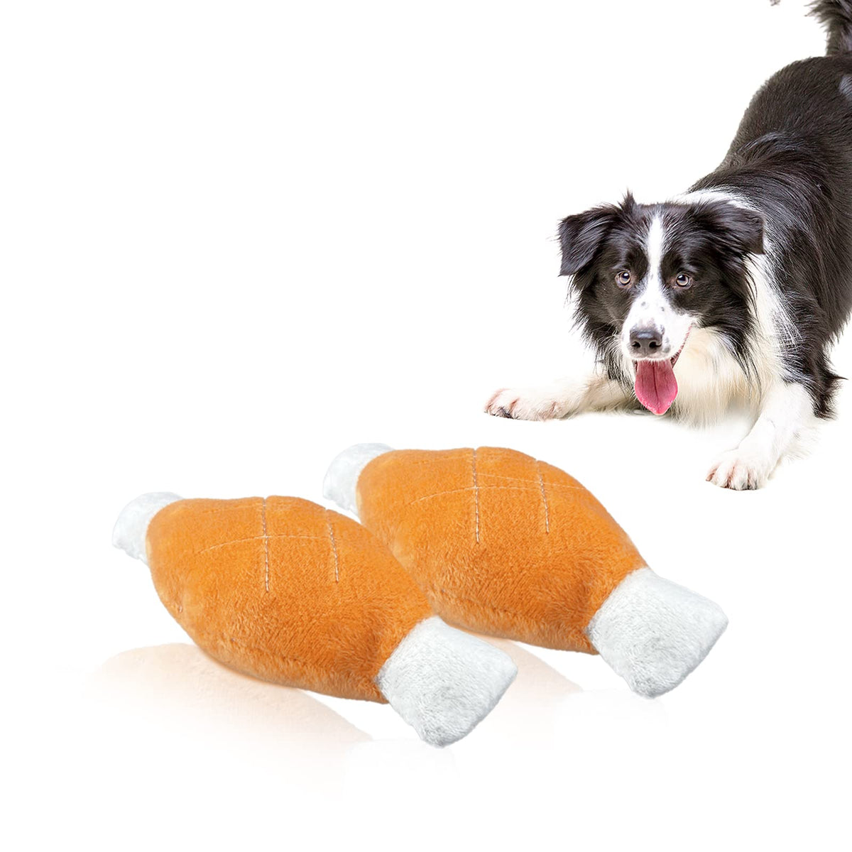 Andiker 2Pcs Dog Squeaky Toy, Dog Chicken Legs Bone Pet Funny Squeaky Toy Dog Plush Toy For Small Medium Large Dogs And Cats (2Pcs)