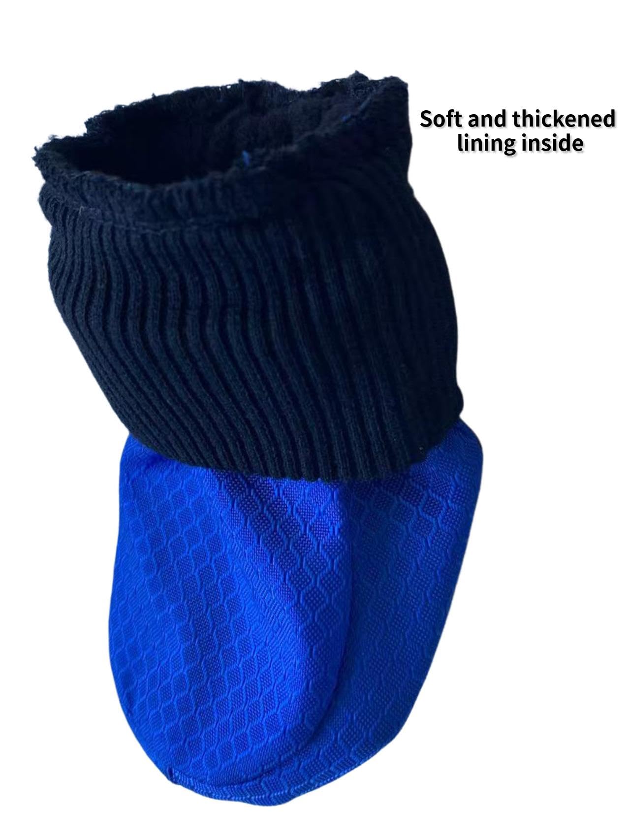 LONSUNEER Paw Protector Dog Boots Soft Sole Nonslip and Reflective Set of 4 Color Blue Size X-Small