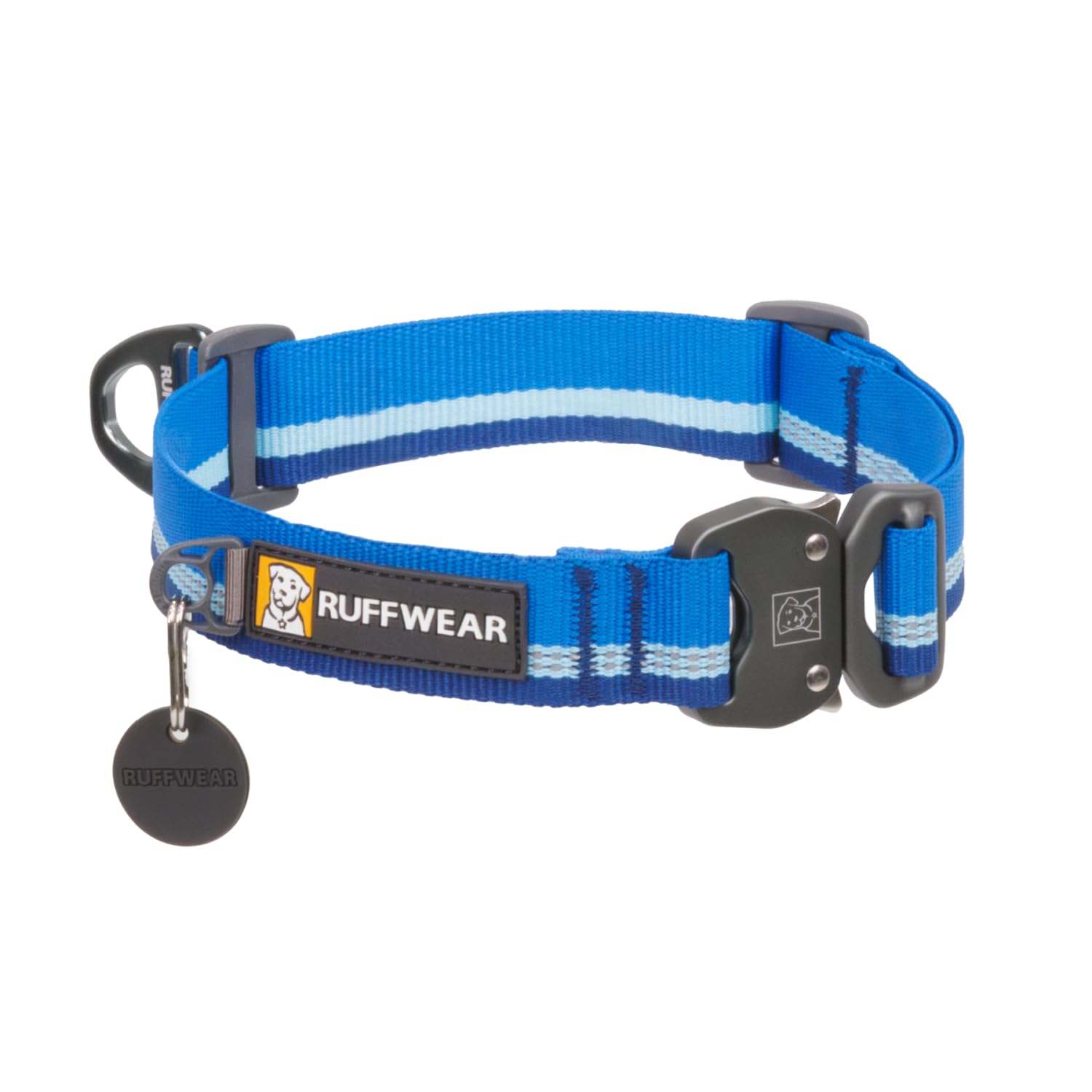 Ruffwear, Top Rope Dog Collar, Reflective Metal Buckle Dog Collar for Everyday Use, Blue Pool, 20-26