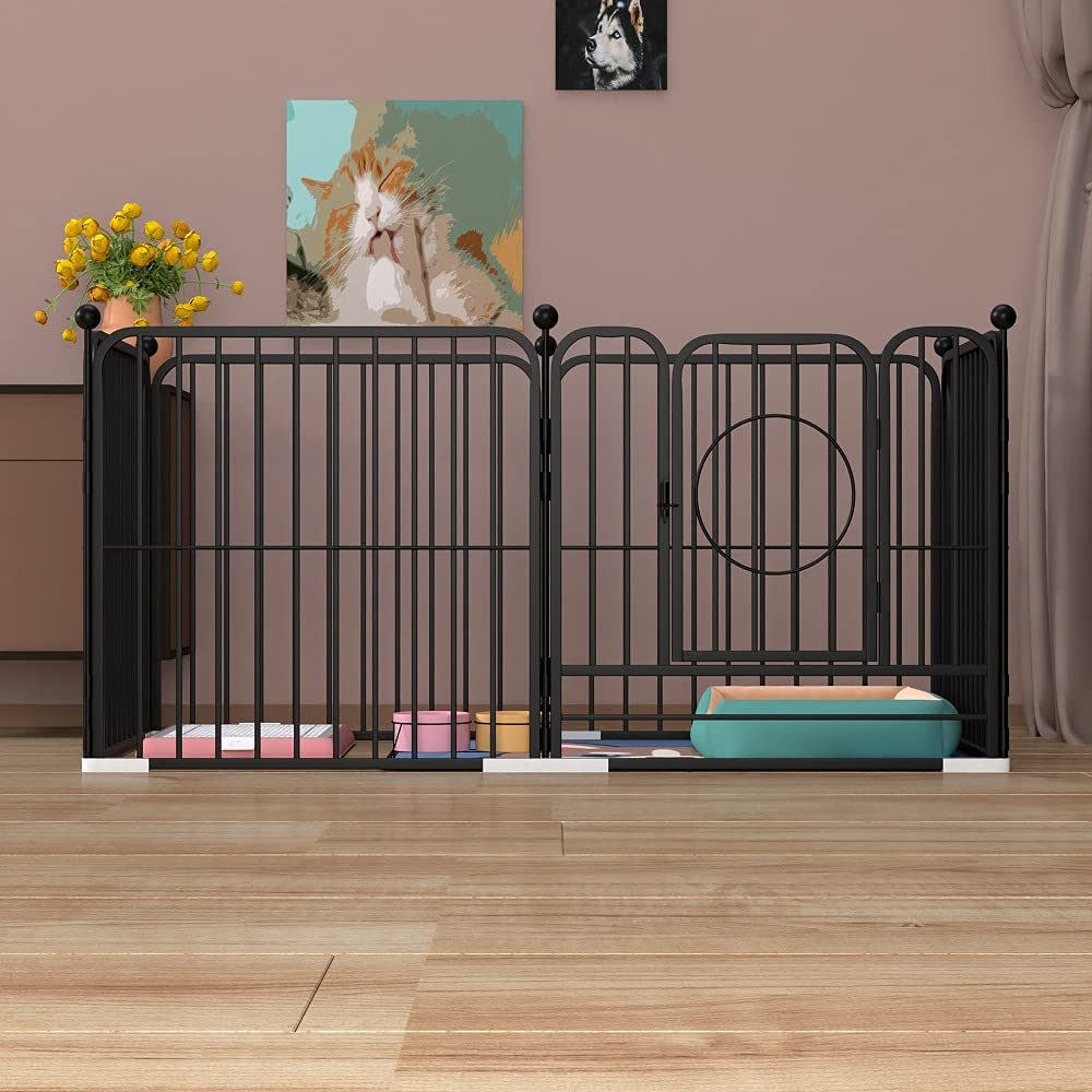 Peipoos Dog Panel Pet Playpen Pen Bunny Fence Indoor Outdoor Fence Playpen Heavy Duty Exercise Pen Dog Crate Cage Kennel (55'' L