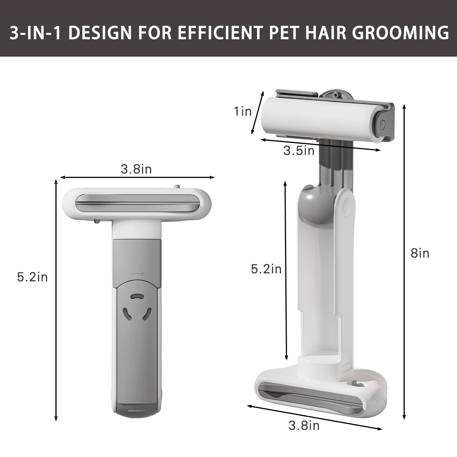 Babeyer 3-In-1 Cat & Dog Grooming Brush Rotatable, Dog Brush For Shedding, Stainless Steel Metal Undercoat Comb & Grooming Comb