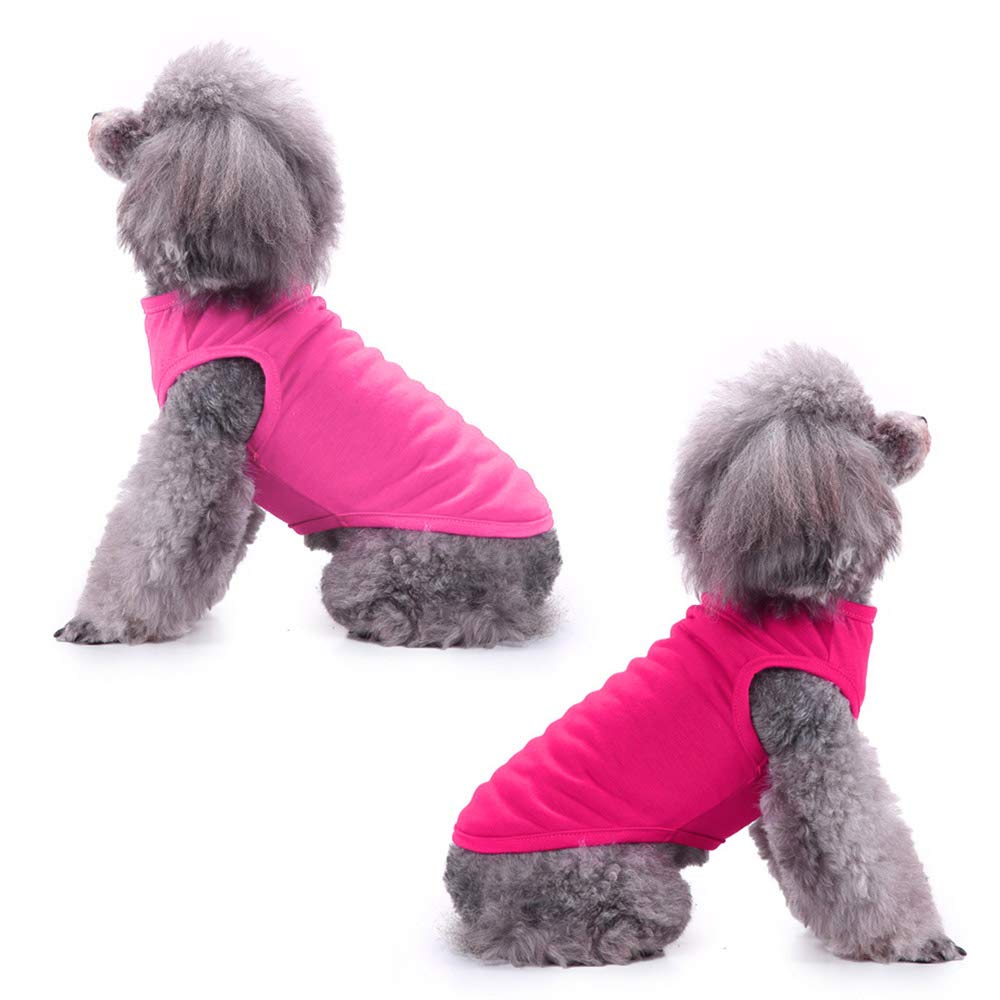 Chol&Vivi Dog Shirt Clothes, 4Pcs Blank Dog Shirt Cotton Clothes Sleeveless Fit For Small To Extra Large Size, Pet Tank Top For