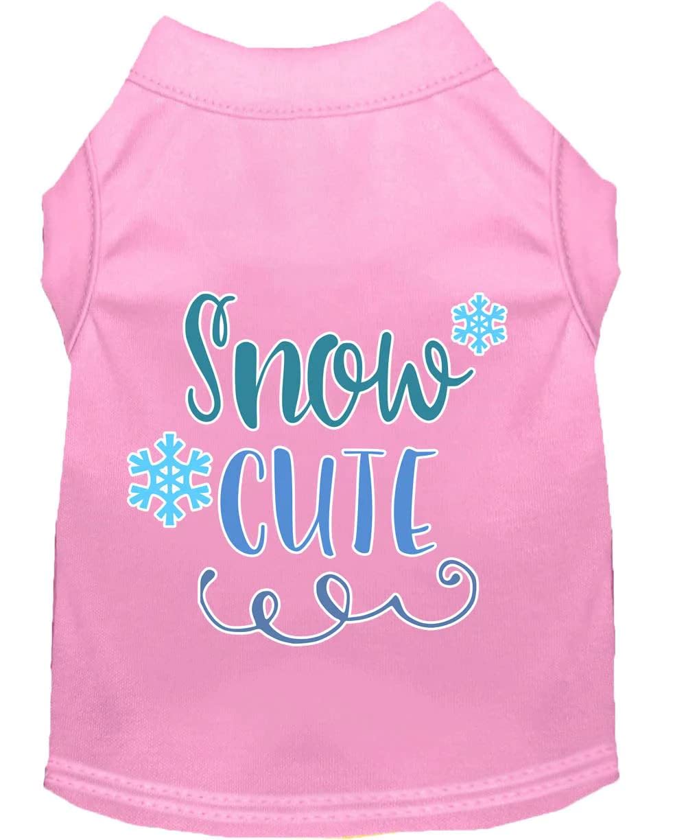 Christmas Pet Dog & Cat Shirt Screen Printed, &quot;Snow Cute&quot; Aqua SM (3-6 lbs.)