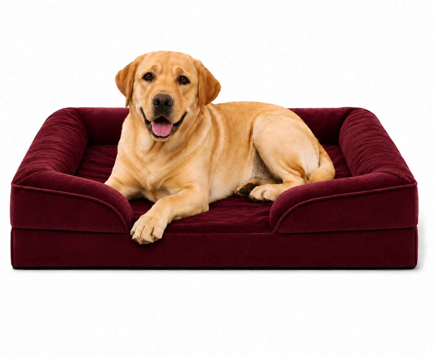PawHaven Dog Bed Comfortable Dog Mattress for Sleeping, Washable pet Bed for Dogs (Maroon Color, 42x30x3 inch)
