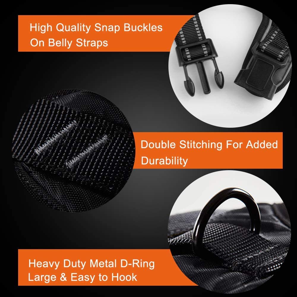 Phoepet No Pull Dog Harnesses For Small Puppies Reflective Adjustable Front Clip Vest With 2 Metal Leash Attachment Hooks Soft H