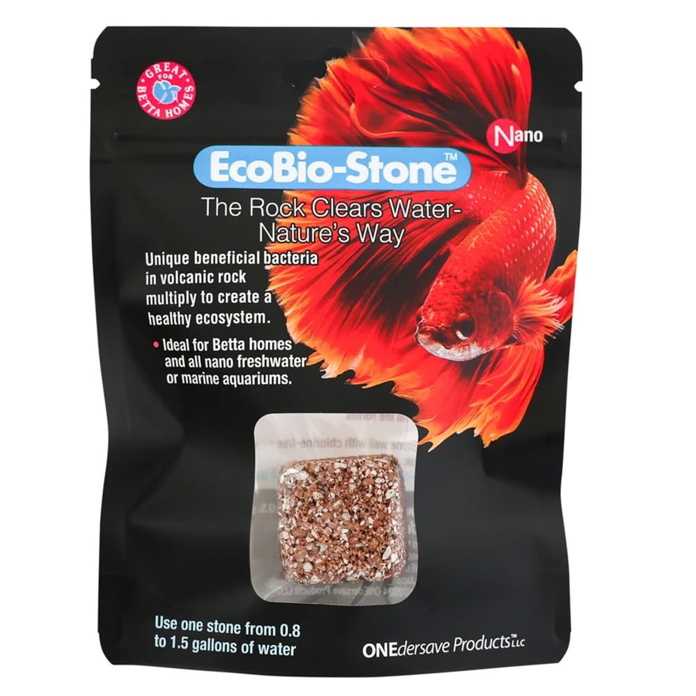 EcoBio-Block Stone Natural Volcanic Water Clarifier and Odor Remover Rock for Aquariums, Nano