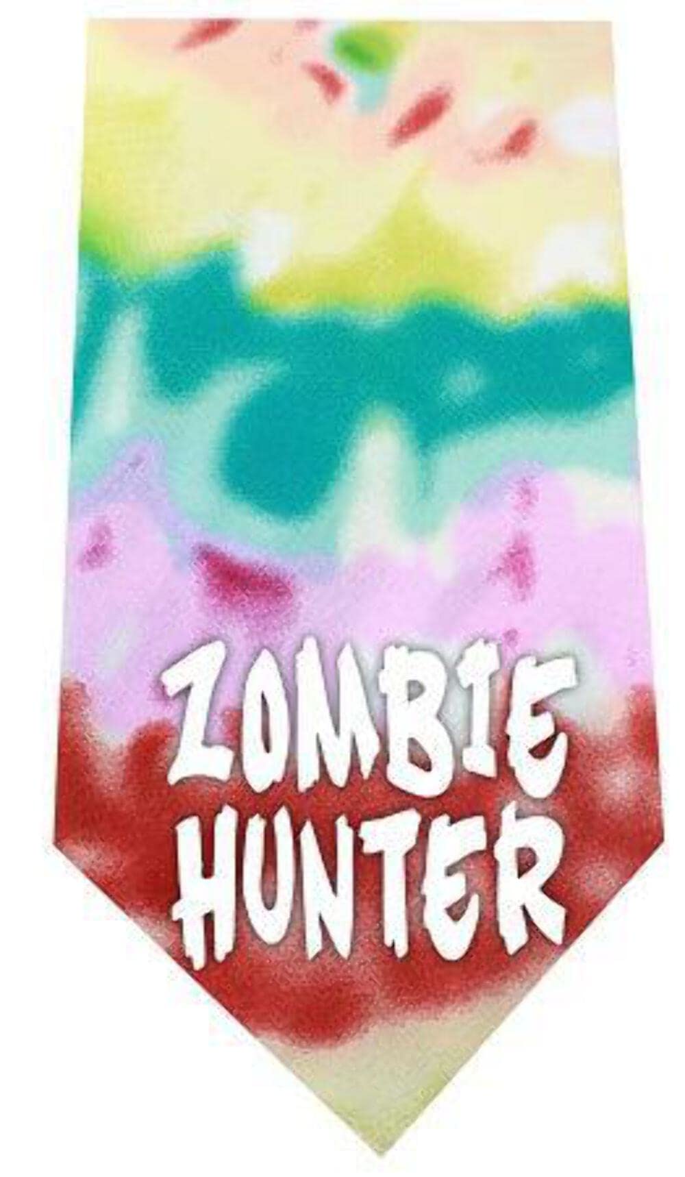 Halloween Pet and Dog Bandana Screen Printed, &quot;Zombie Hunter&quot; Bright Pink Small