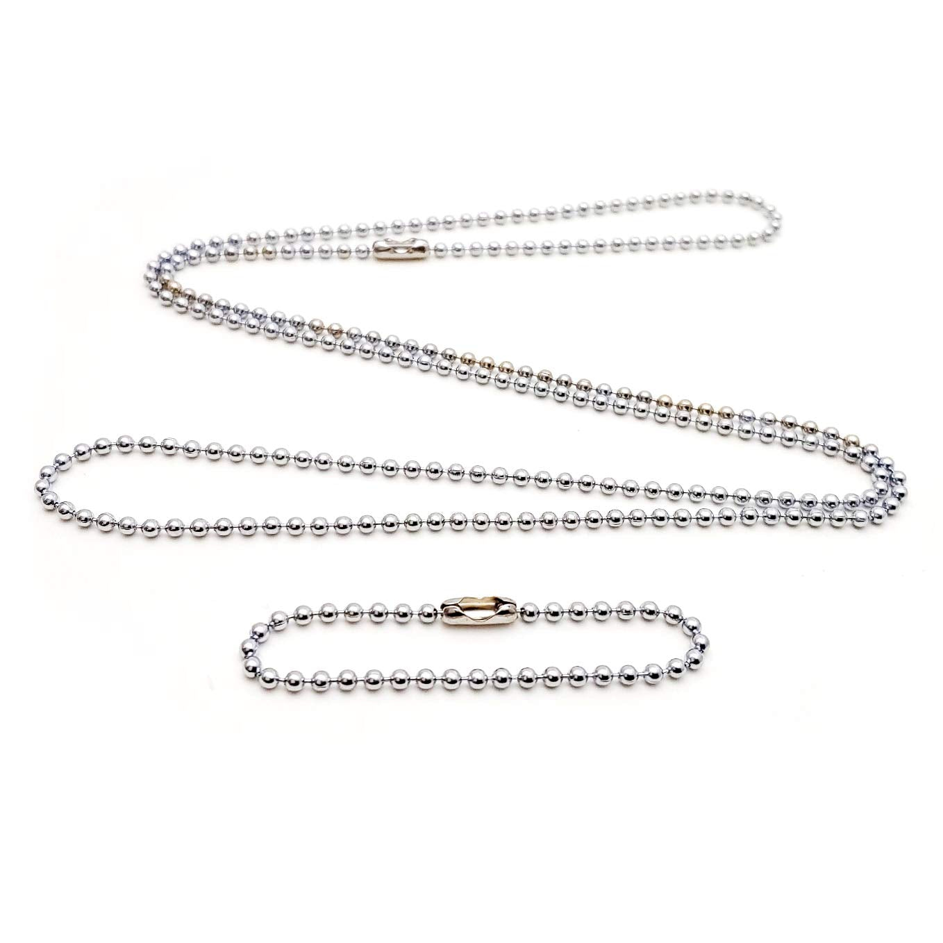 Stainless Steel 4.5 In And 27 In. Military Dog Tag Ball Chain Ships In 1-2 Days From Usa!