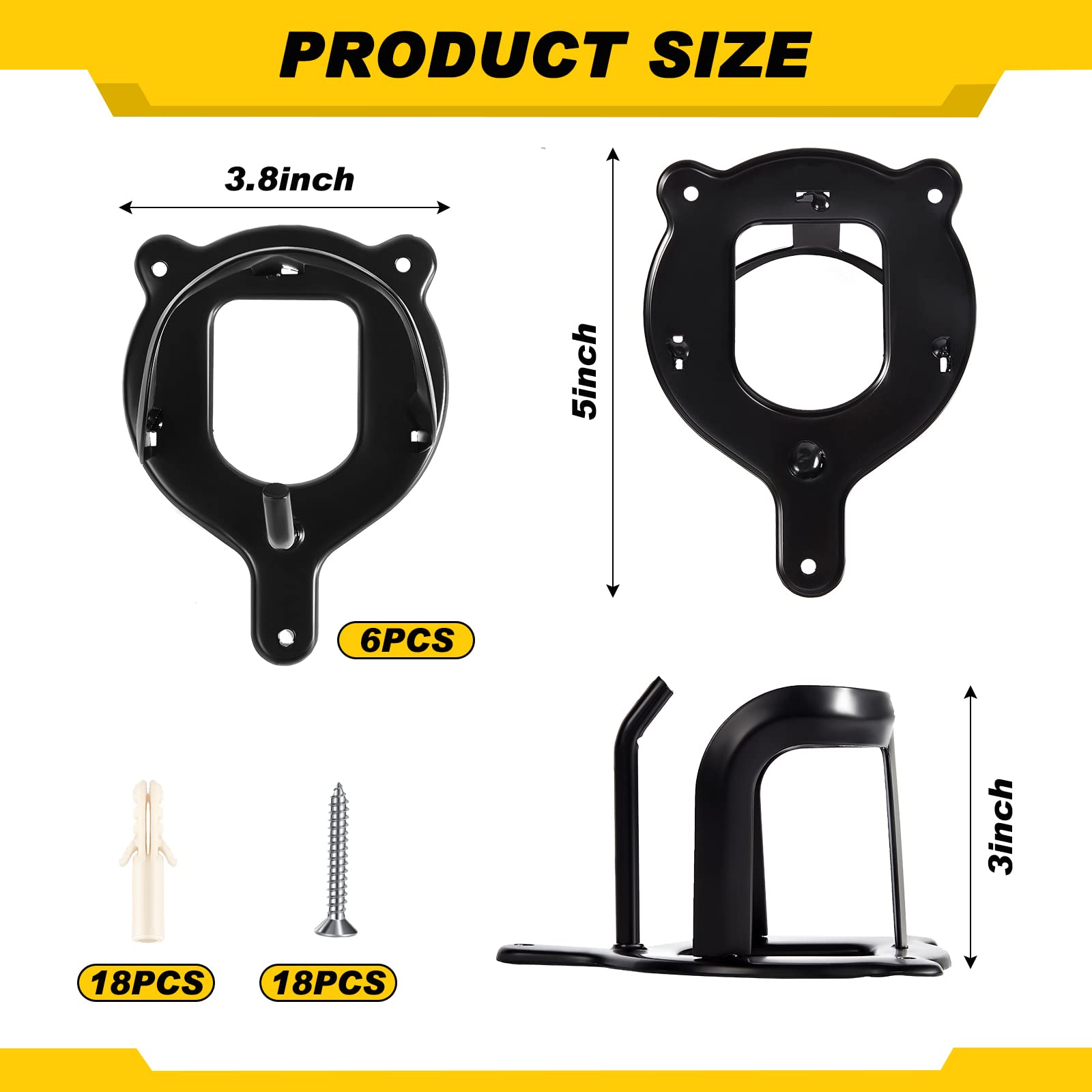 6 Counts Horse Bridle Rack Bridle Bracket Bridle Hooks Horse Tack Storage Halter Hanger Metal Bridle Holder With Tubes And Screw