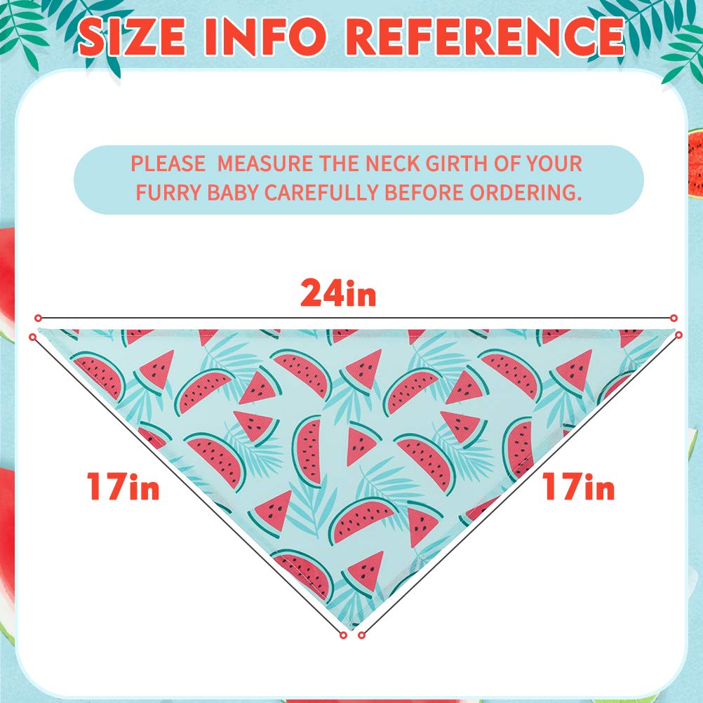Expawlorer Dog Cooling Bandana Set - 4 Pack Hawaii Dog Bandana, Summer Triangle Scarfs Bibs With Cute Fruit Patterns For Small M