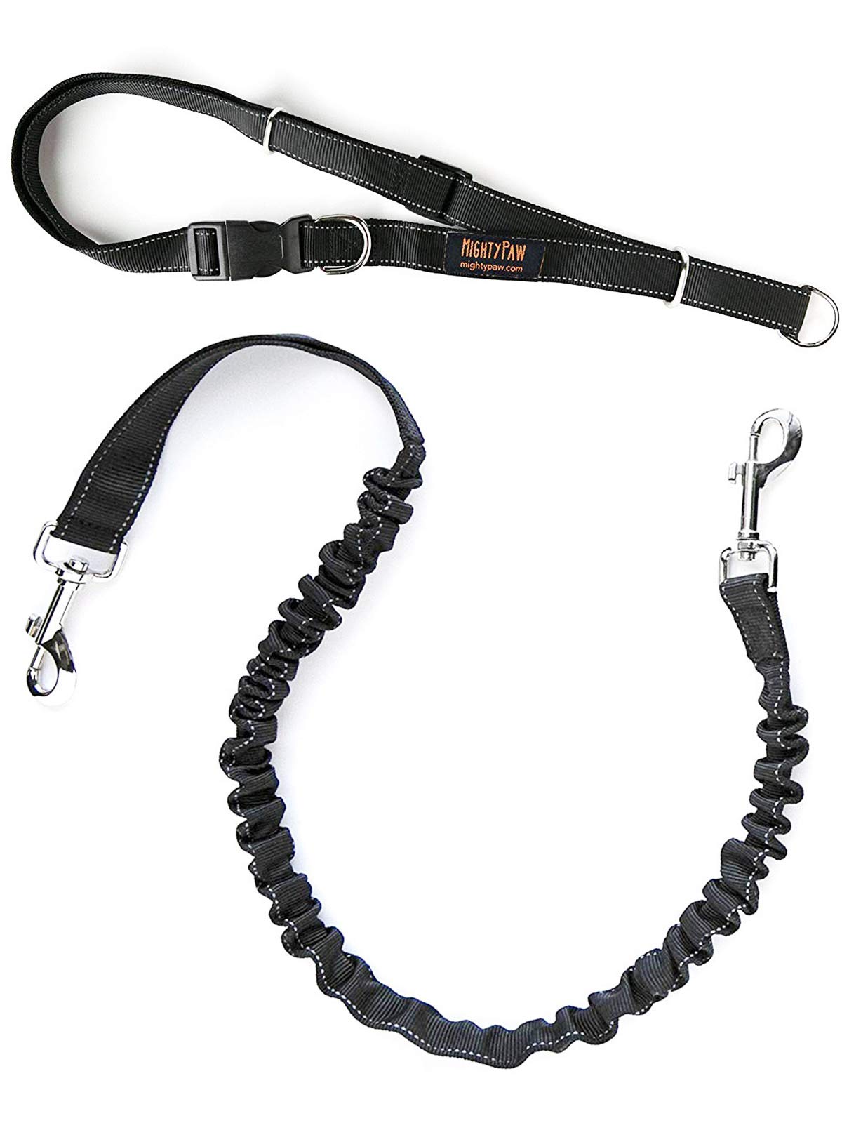 Mighty Paw Hands Free Dog Leash - Adjustable Hip Belt - Reflective Bungee System - Ideal For Training - Walking - Jogging - Hiki