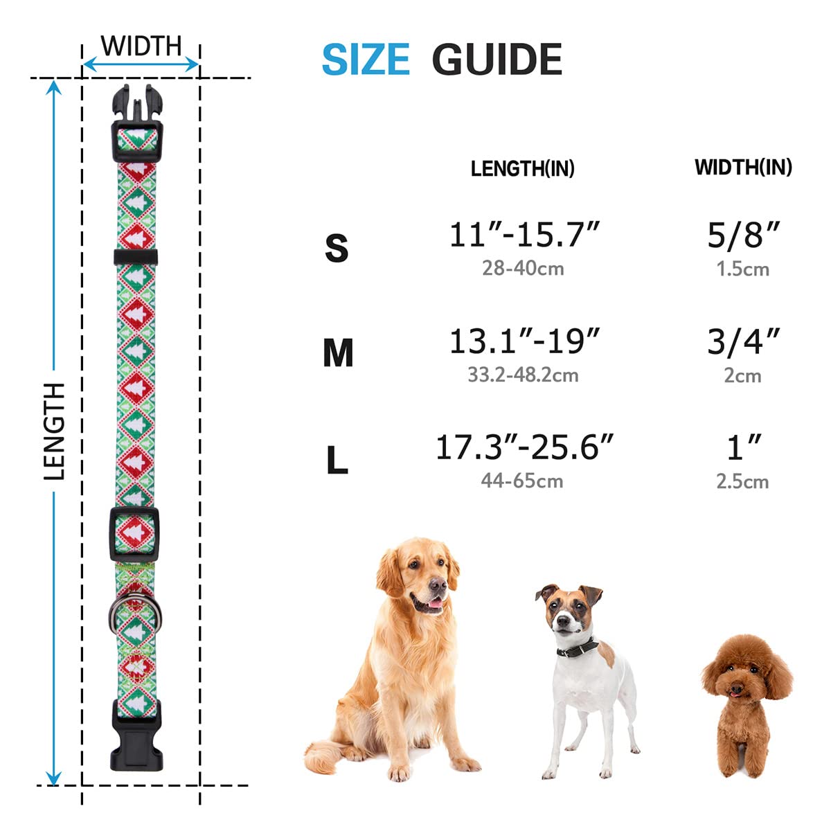 Rhea Rose Christmas Tree Dog Collar For Small Medium Large Dogs 012 Tree L