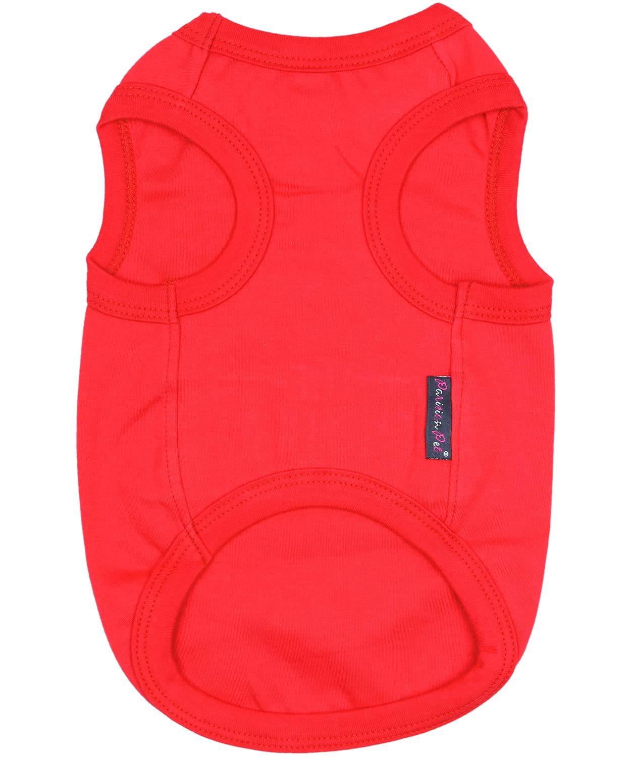 Parisian Pet Dog Tshirt - Embroidered “ Manipulator “ Dog Shirt - Breathable And Lightweight Dog Clothes - Sleeveless Red Dog Tee Shirts - Machine Washable Dog Shirts For Small Dogs - S