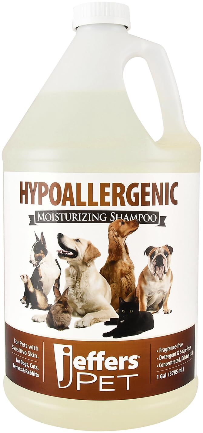 Jeffers Hypoallergenic Shampoo for Dogs, Cats, and Small Pets 1 Gallon - Tearless, Soap Free, Moisturizing Formula with Aloe Ver