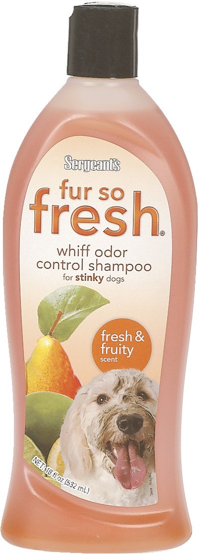 Sergeants Fur-So-Fresh Whiff Odor Control Shampoo for Stinky Dogs, Fresh & Fruity Scent, Dog Bath Product Eliminates Tough Odor