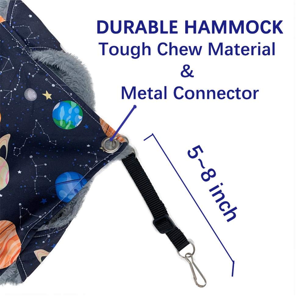 Fulue Ferret Rat Hammock Bed, Ferret Guinea Pig Nation Cage Accessories Kit Set Staff House And Hideouts Cave For Guinea Pig Ferret (Black Galaxy)