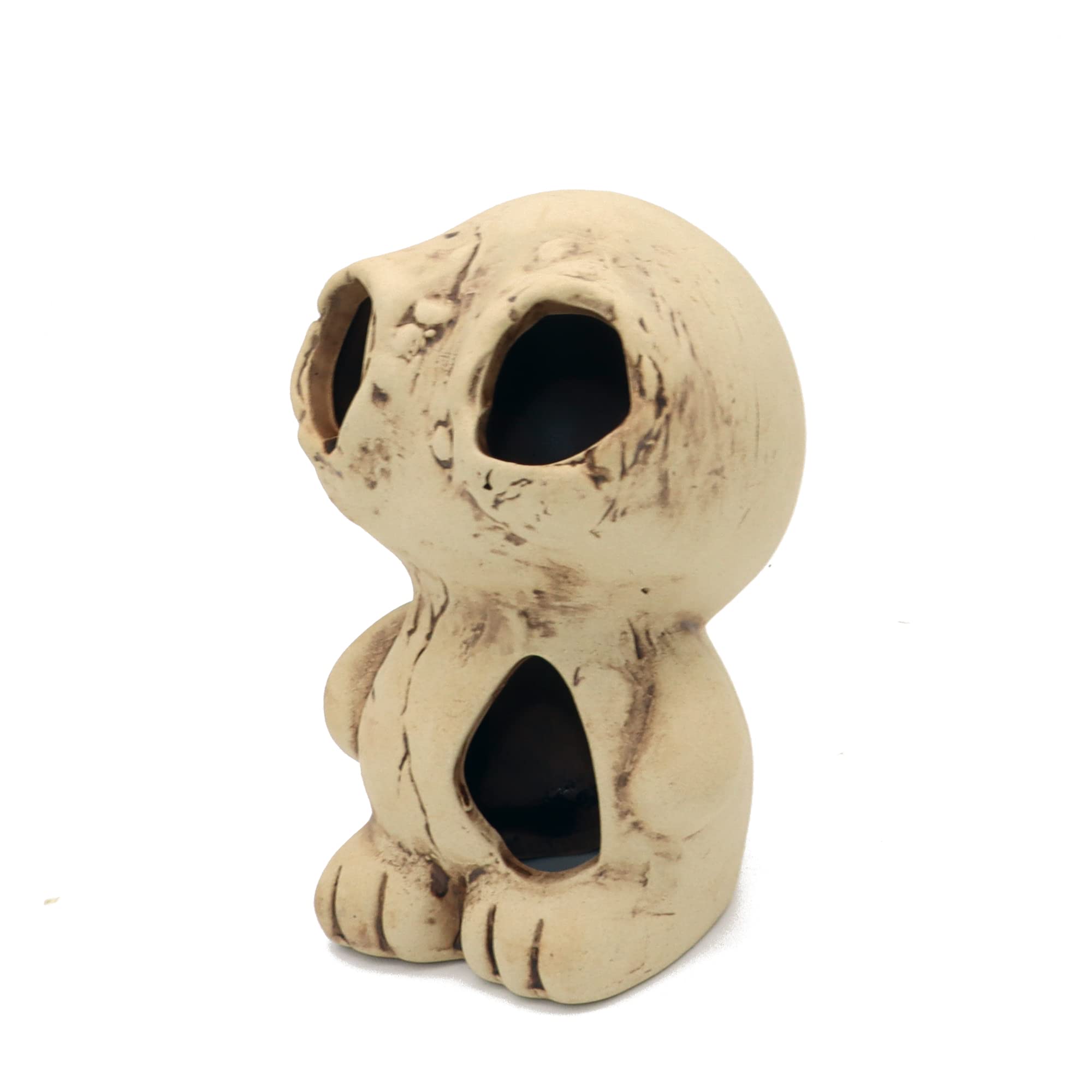 Alegi Aquarium Ceramic Decoration Mountain, Cave Rock For Cichlids, Betta Fish Tank (Monster)